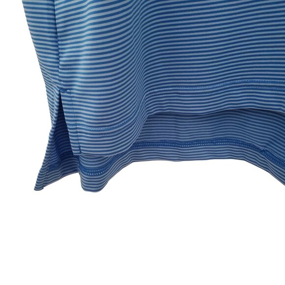 Adidas ClimaLite Golf Polo Shirt Stampede Green Canyon 2XL Blue Stripe - Picture 3 of 6